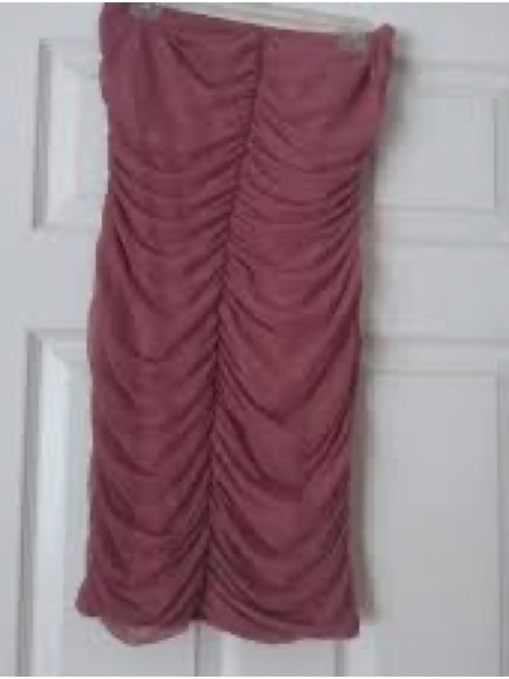 Charlotte Russe Strapless Ruched Dress in Dusty Mauve
